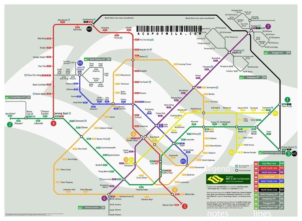 Sinqapur xətti metro kartında