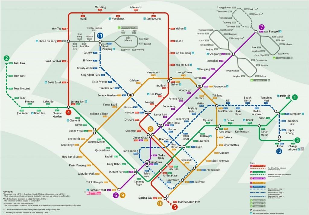 metro xəritəsi Sinqapur